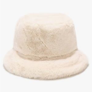 Beige Fluffy Bucket Hat